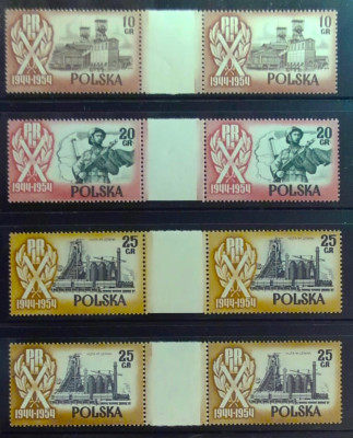 Polska 1954 Fi 747-56 (parki rozdzielone marginesem) **