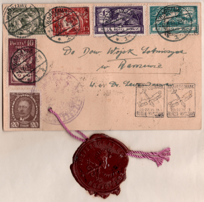 Pierwsza Poczta Powietrzna - Berlin  - Warszawa 1919r.