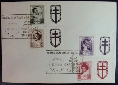 POLSKA Fi 485-488  1948 Walka z gruźlicą PW 8