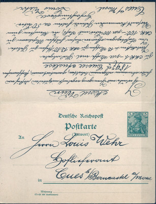 1895 r Niemcy Karta Pocztowa