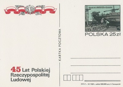 Cp. 1002 : 45 lat PRL Stocznia Warskiego
