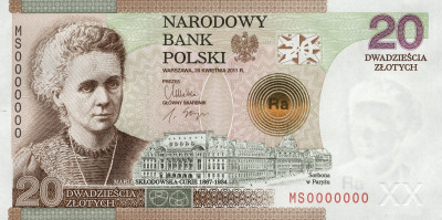 20 zł, Banknot - Maria Skłodowska-Curie