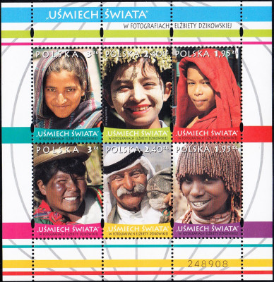 Blok 227 czysty Uśmiech świata w fotografiach Elżbiety