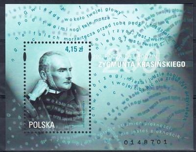 Blok 236 ** 200. rocznica urodzin Zygmunta Krasińskiego