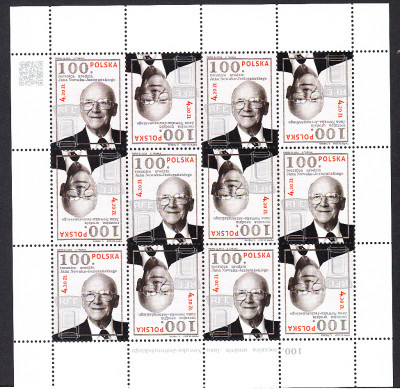 Fi 4565 Arkusik czysty 100 rocznica urodzin Jana Nowaka-
