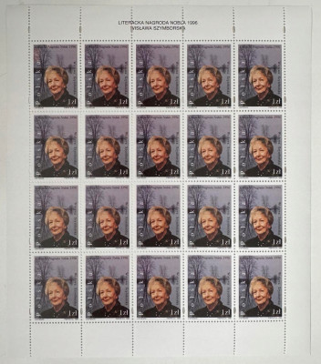 WISŁAWA SZYMBORSKA. Nagroda Nobla. Fi. 3485 **. Arkusz