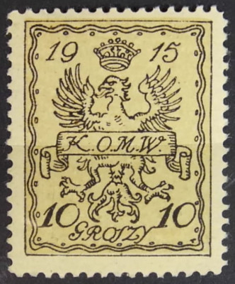 Fi IIa ** Herb miasta i orzeł WARSZAWA 1915 - gw. Schmutz