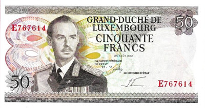LUKSEMBURG 1972-P56-50 FRANK&Oacute;W UNC! GRATIS WYSYŁKA!