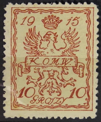 Fi 2h * Herb miasta i orzeł WARSZAWA 1915 - gw. Berbeka