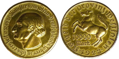 10000 MAREK NIEMCY WESTFALIA 1923 STEIN SUPER STAN