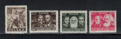 Polska 1948 Fi 450-53 ** Wiosna lud&oacute;w