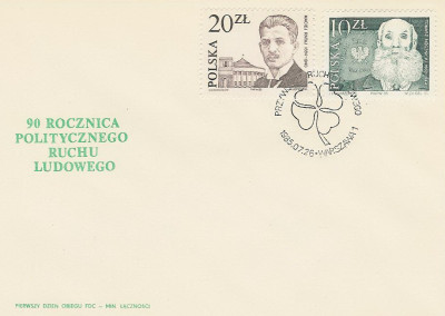 FDC 2840-41: 90 r. Ruchu Ludowego