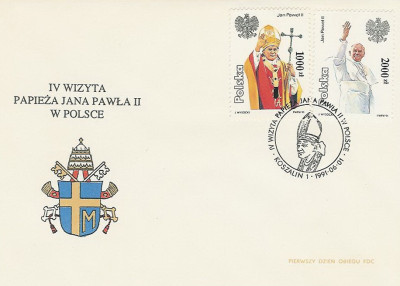 FDC 3186-87: IV wizyta JP II