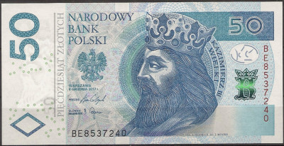 2017 r. Banknot 50 zł UNC