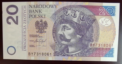 2016 r 20 zł. Seria BY. UNC.