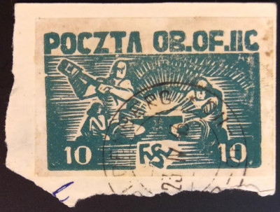 Fi 16 - 10 f kasowany na wycinku - WOLDENBERG