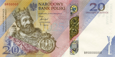 20 zł banknot Tysiąclecie koronacji Bolesława Chrobrego