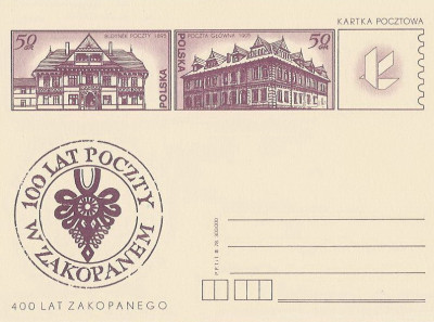Cp 691 : 100-lecie poczty w Zakopanem