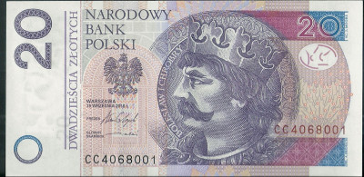 2016 r 20 zł CC 4068001 UNC