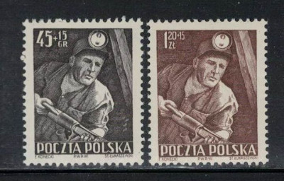 Polska 1952 Fi 645-46 ** Dzień g&oacute;rnika