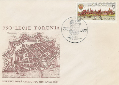 FDC 2728: 750 lat Torunia