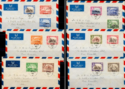 ADEN 1948-kompletna seria na kopertach lotniczych.