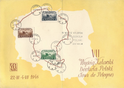 FDC 456-58 karnet1: Wyścig kolarski dookoła Polski