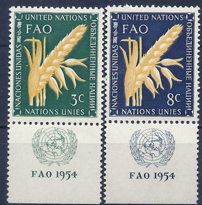 1954 r. ONZ. Mi 27 - 28**