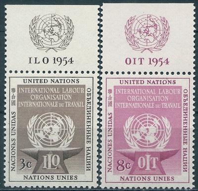 1954 r. ONZ. Mi 29 - 30**