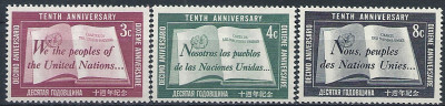 1955 r. ONZ. Mi 39 - 41**