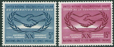 1965 r. ONZ. Mi 154 - 155**