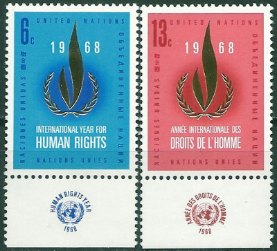 1968 r. ONZ. Mi 206 - 207**