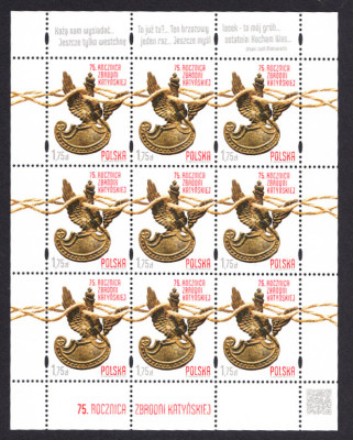 Fi 4609 Arkusik czysty** 75 rocznica zbrodni katyńskiej