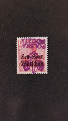 1918 Kalisz,  z odwr&oacute;conym nadrukiem lokalnym I wydan