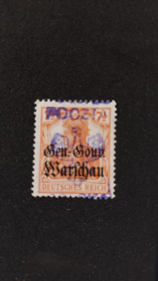 1918 Kalisz, znaczek z nadrukiem lokalnym I