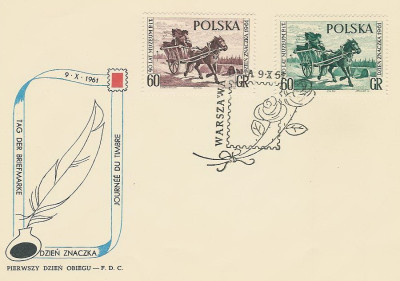 FDC 1122 ab: Dzień Znaczka 1961