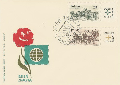 FDC 1480-81: Dzień Znaczka1965