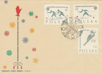 FDC 1149-51 a W: Narciarskie MŚ FIS