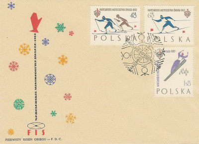 FDC 1149-51 b W: Narciarskie MŚ FIS