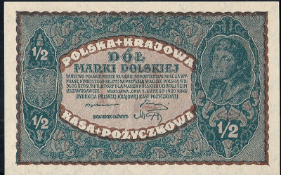 1920 r P&oacute;ł Marki Polskiej UNC
