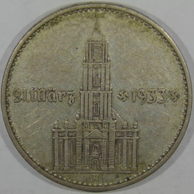 Niemcy, III Rzesza, 2 marki 1934 A, Kości&oacute;ł z datą