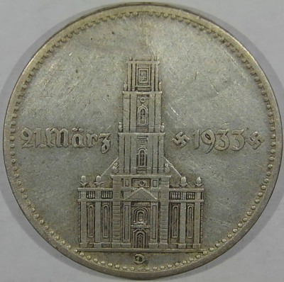 Niemcy, III Rzesza, 2 marki 1934 D, Kości&oacute;ł z datą