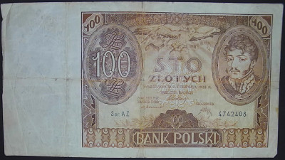 100 zł &ndash; 2 czerwca 1932 r. Ser. AZ. 4742408 stan III