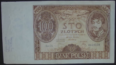 100 złotych 9 listopada 1934. Seria: C.G. 8649539