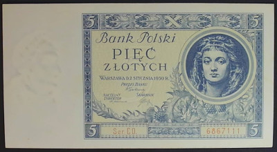 5 zł &ndash; 2 stycznia 1930 r. Seria CO 6867111