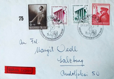 1939 List Ekspresowy Eilbote Stuttgart Salzburg RZADKIE