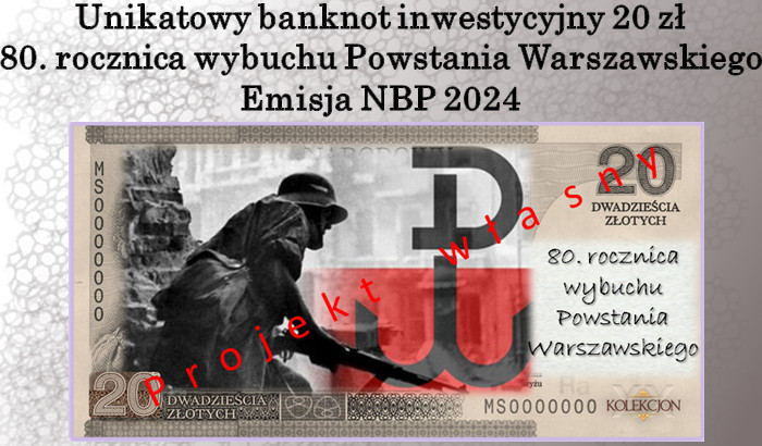 Premiera banknotu kolekcjonerskiego "80. rocznica wybuchu Powstania Warszawskiego" &ndash; 26 lipca 2024 r.